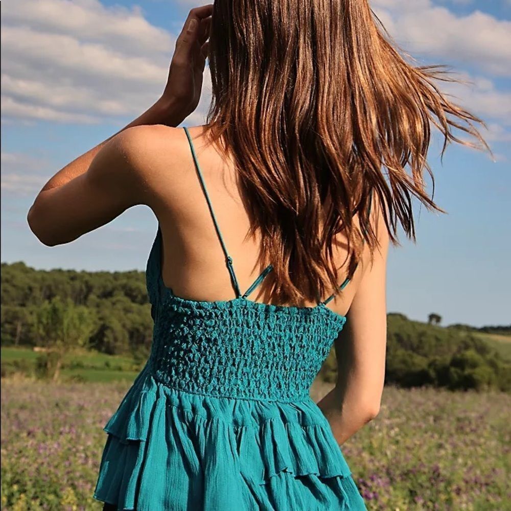 Free People Adella Teal Woman’s Cami - Picture 6 of 9